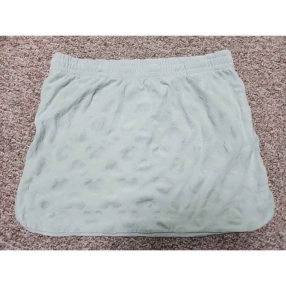 Disney Mickey Mouse Large Terry Cloth Skirt Embossed Mint Green Pockets 38x18